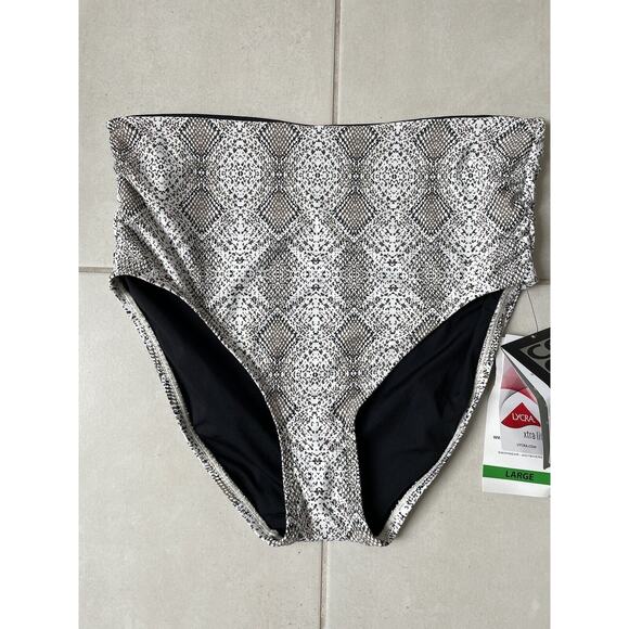 Coco Reef Swim Bikini Bottom High Waist Animal Print Swimwear - Picture 1 of 7